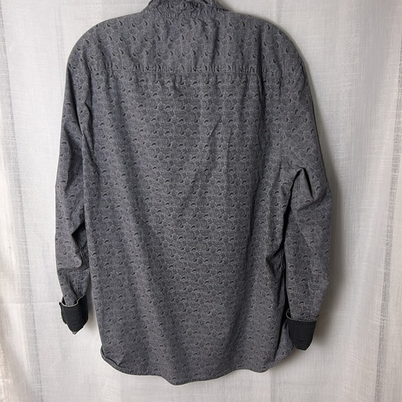 Black Bull Men shirt XL, grey/ blue  two tone, cotton blend ,paisley,office - Picture 2 of 11